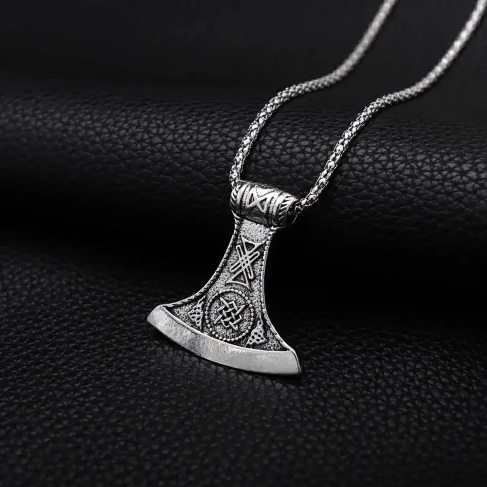 Viking Ax Stainless Steel Pendant Necklace